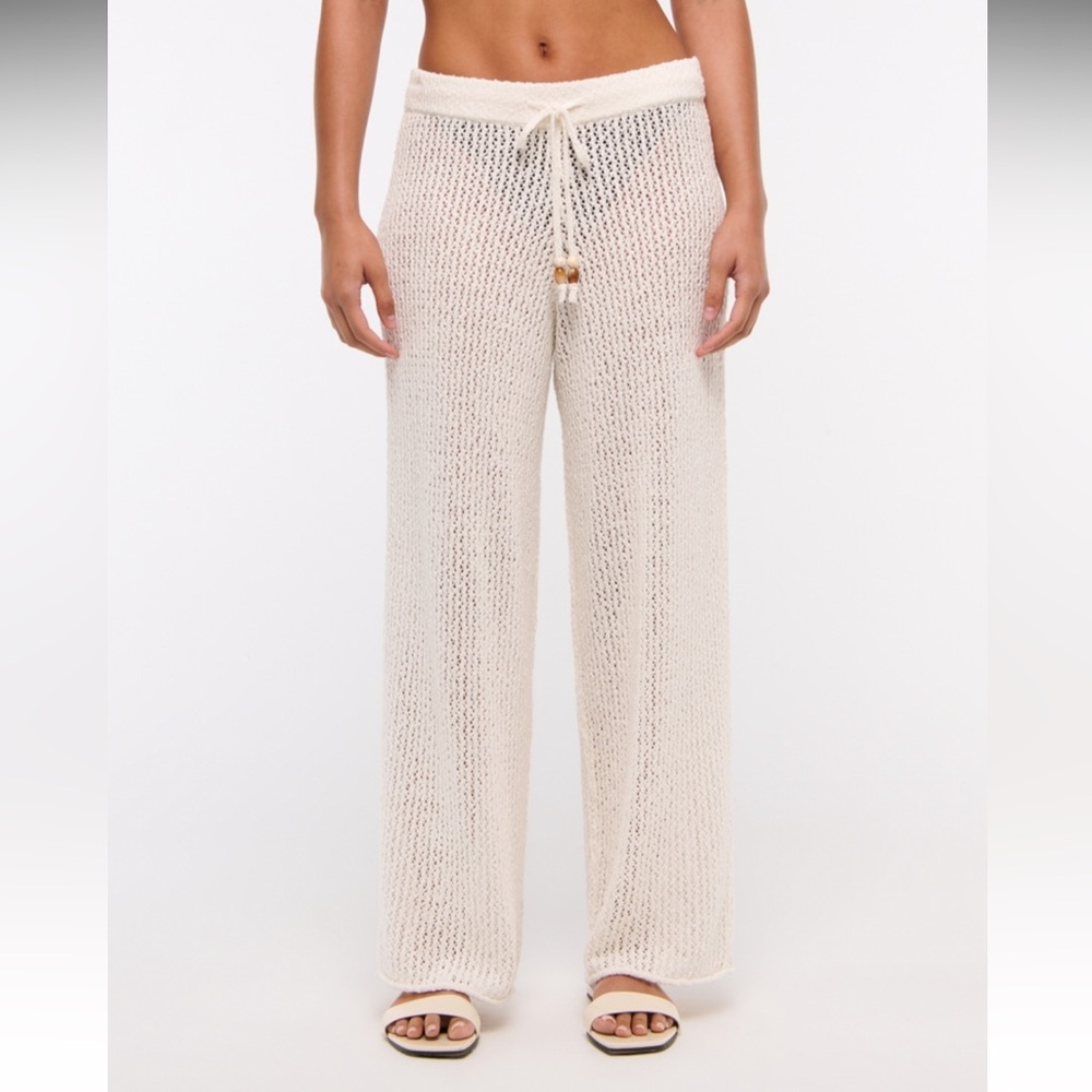 Abercrombie & Fitch Cream Knit Swim Coverup Pants